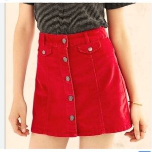 Womens Red BDG Corduroy Skirt Size 4